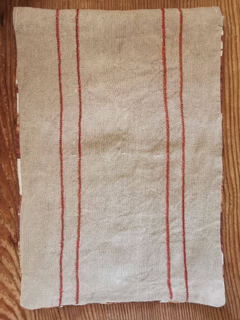 アンティーク フレンチファブリック＆リネン色糸刺繍 衣装ケース クッションカバー