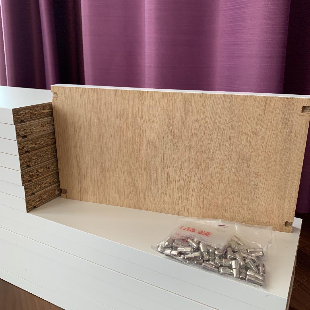 【未使用】可動棚板　大7枚小4枚　受けタボ付き　ホワイト