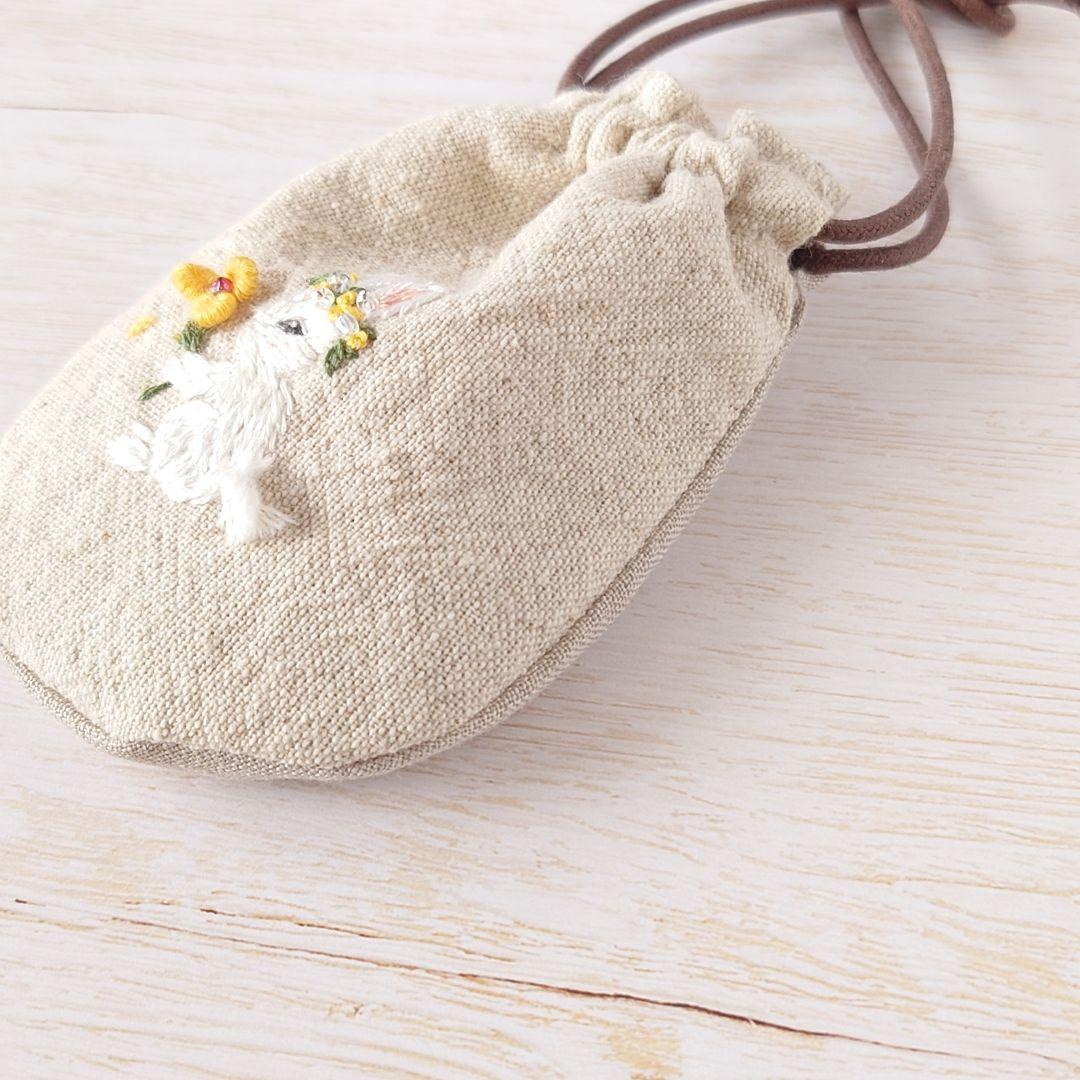 ちっちゃな巾着サシェ/詰替えタイプ【うさこと黄色い花】