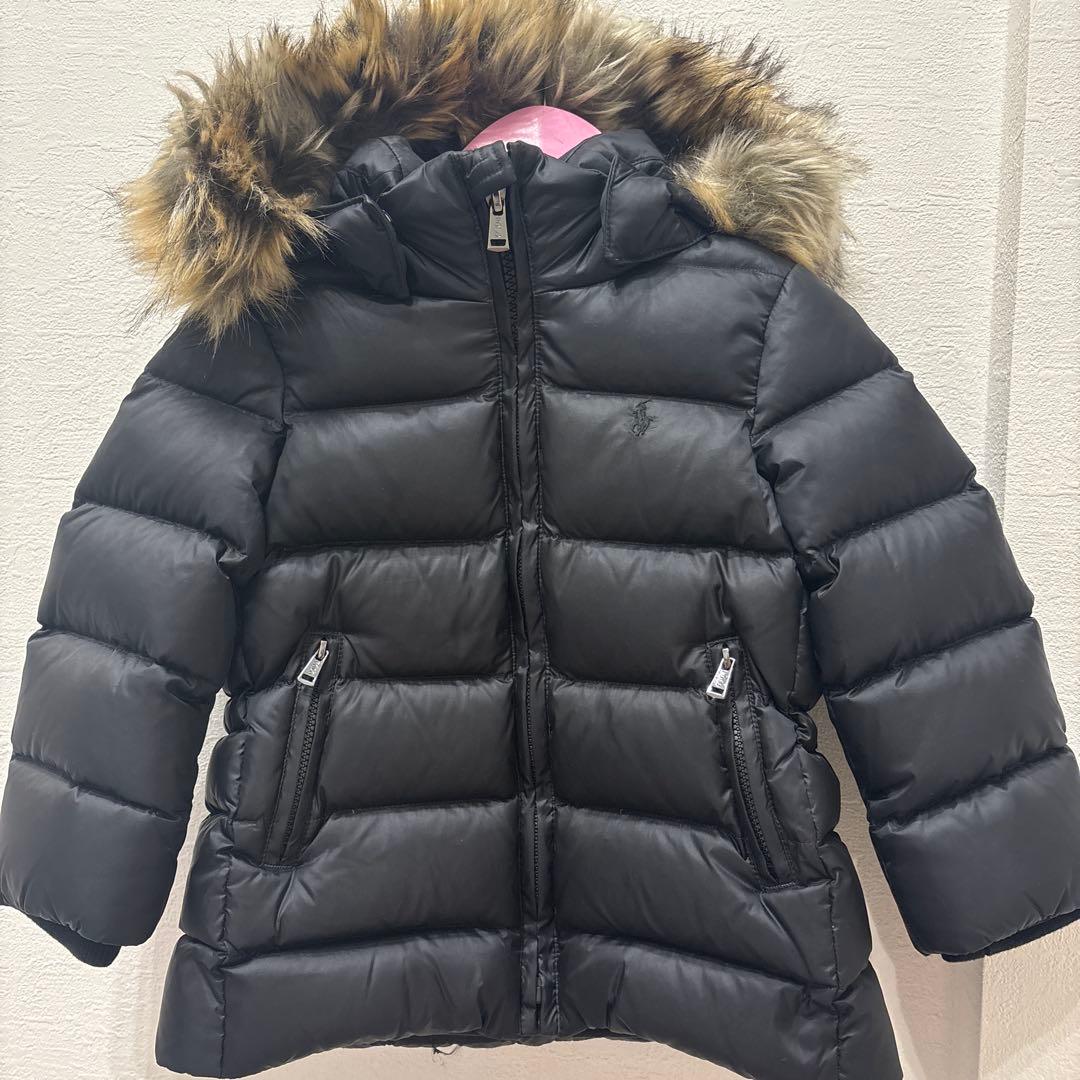美品　Polo Ralph Lauren ブラックダウンコート 2T