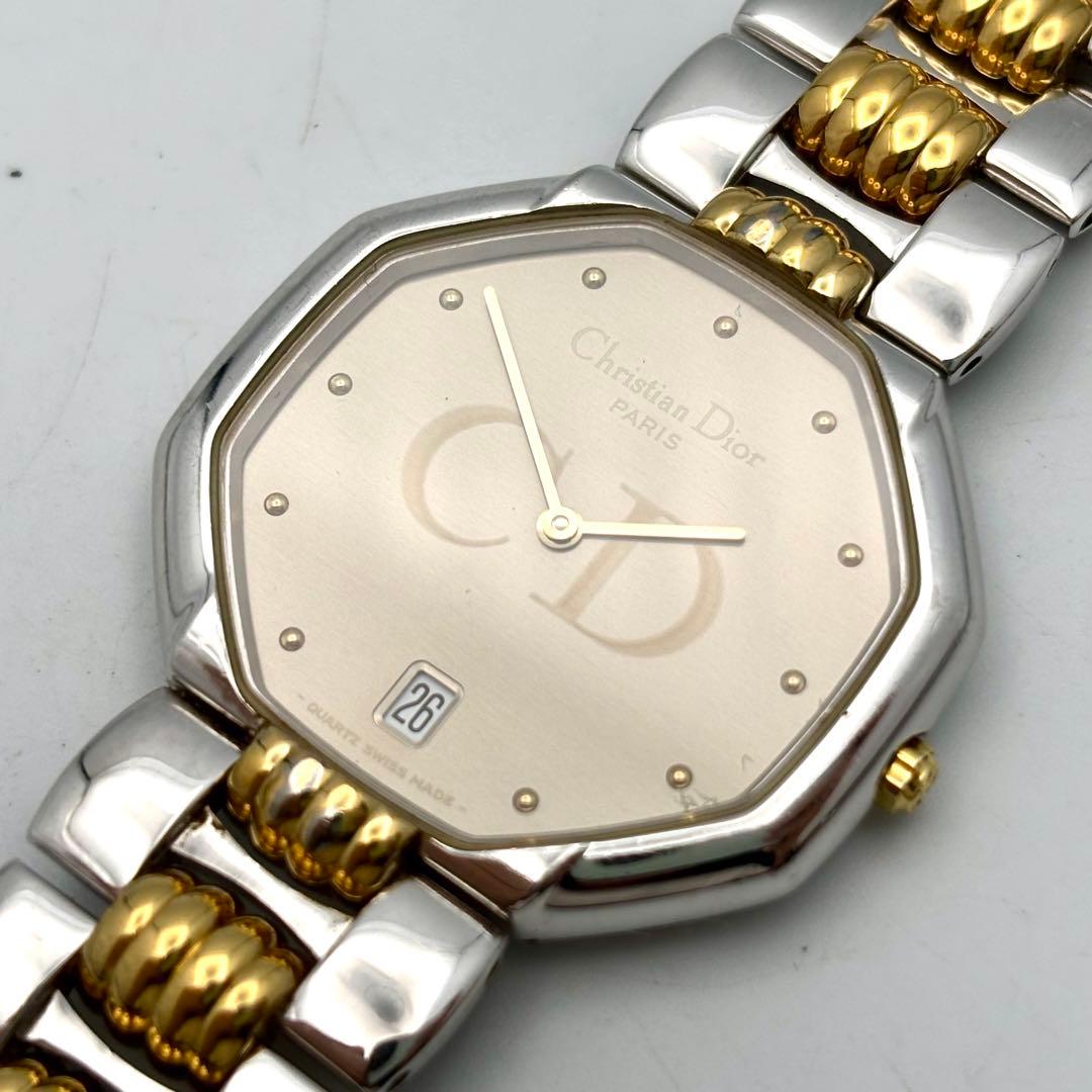 稼働 Dior ディオール 腕時計 クオーツ メンズ デイト コンビ