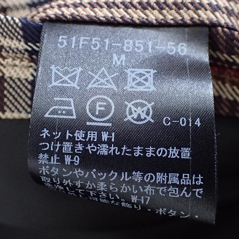 ★833 ブラックレーベル クレストブリッジ チェック柄トレンチコート M