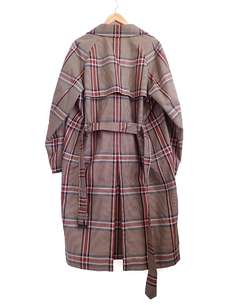 ★833 ブラックレーベル クレストブリッジ チェック柄トレンチコート M