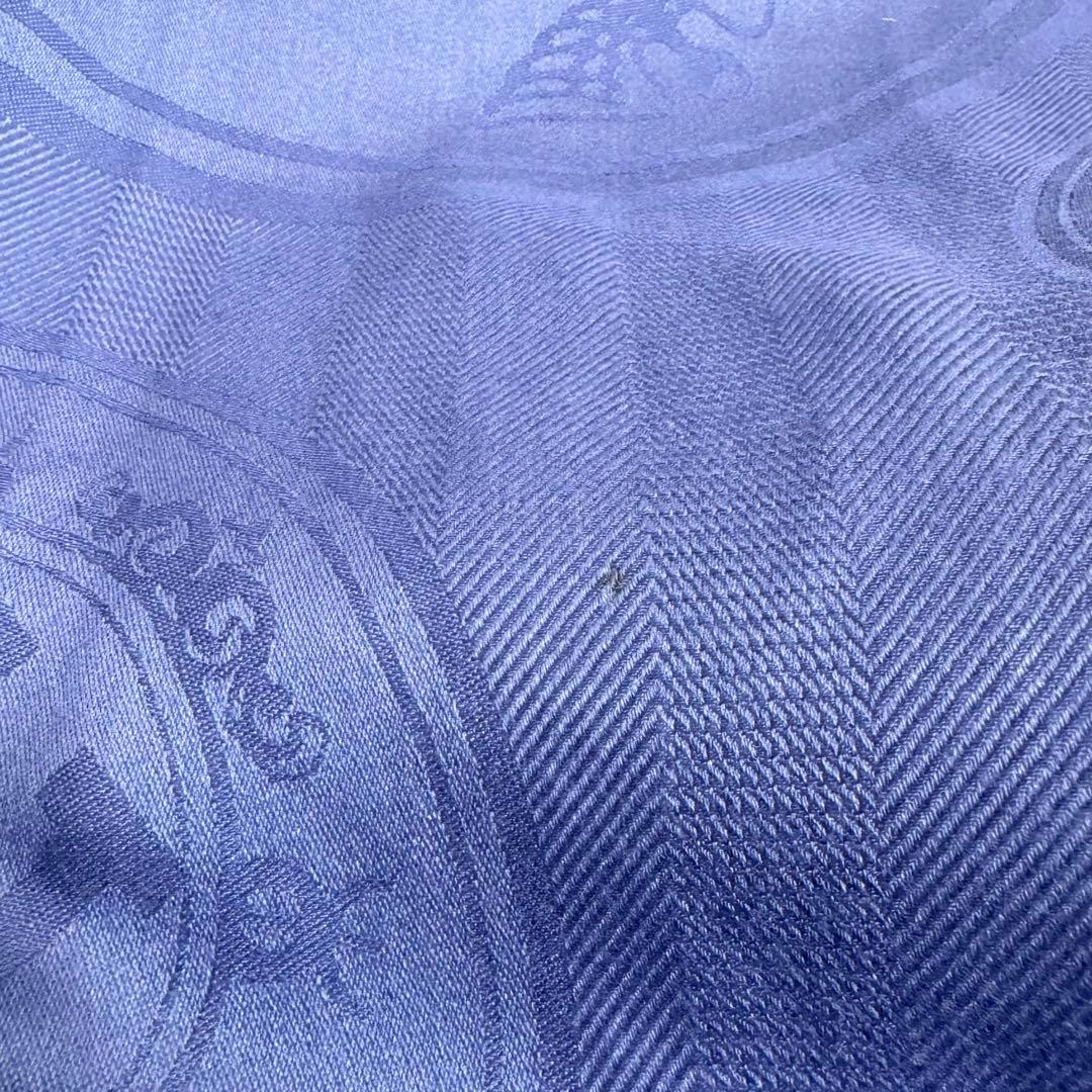 美品　エルメス　ニューリブリス110 カシミアシルク　カシシル　カレジェアン