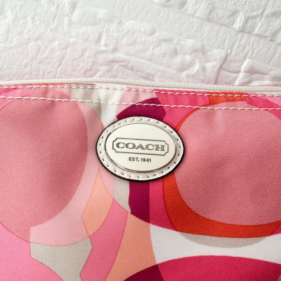 【新品未使用】COACH/コーチ 折りたたみボストンバッグ/シグネチャー ピンク