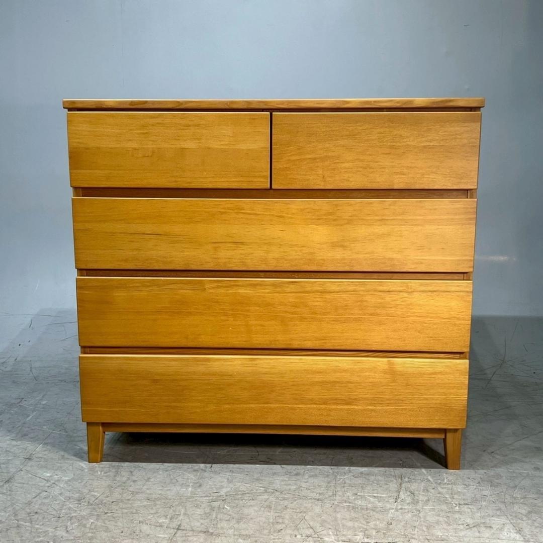 無印良品 MUJI タモ材 4段 ワイド チェスト シンプル 北欧 モダン 希少