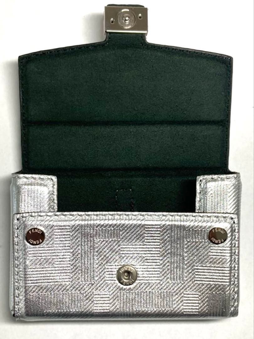 美品　フェンディ　ナノバゲット　チャーム　キーホルダー　キーリング　シルバー　袋