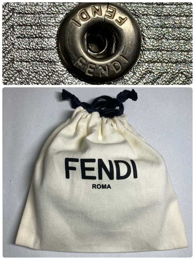 美品　フェンディ　ナノバゲット　チャーム　キーホルダー　キーリング　シルバー　袋