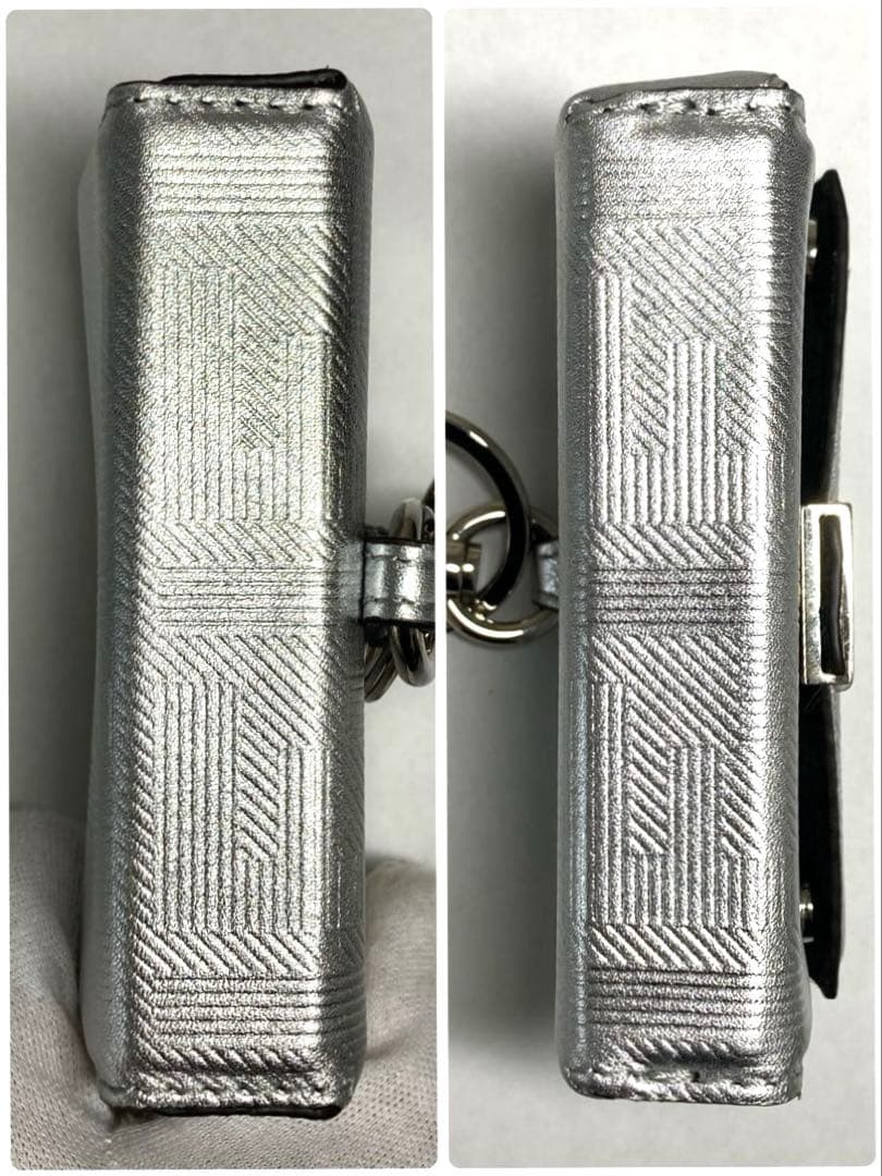 美品　フェンディ　ナノバゲット　チャーム　キーホルダー　キーリング　シルバー　袋