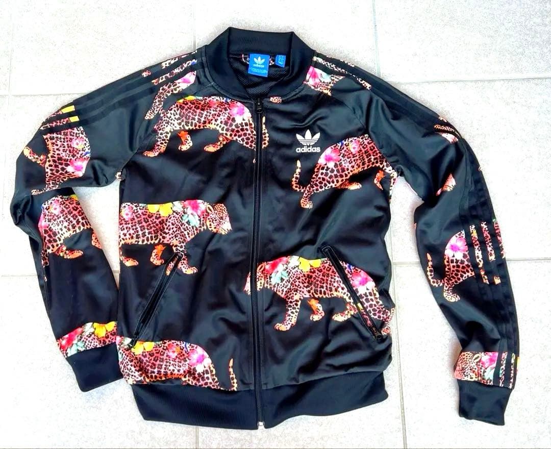 adidasジャージ上　ファームカンパニーコラボ　レオパード柄