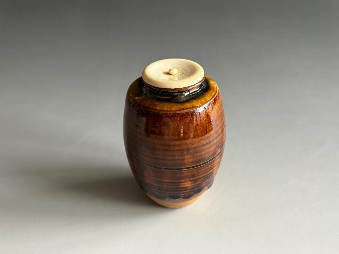 秀久作　瀬戸釉茶入　久田宗也　尋牛斎書付　銘「瑞雲」　茶道具　表千家