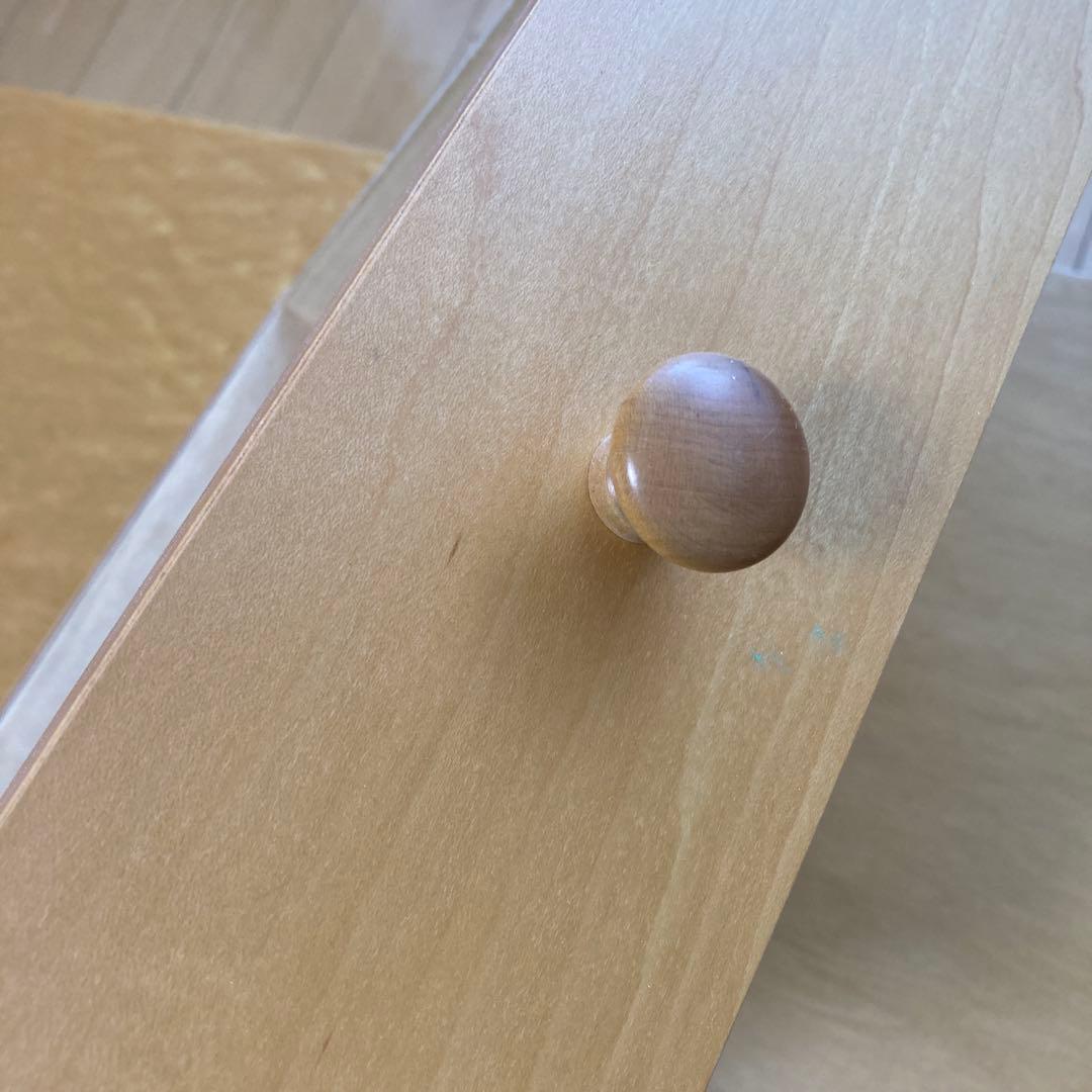 ナチュラルウッド 引き出し付きローテーブル【引き取り可能】