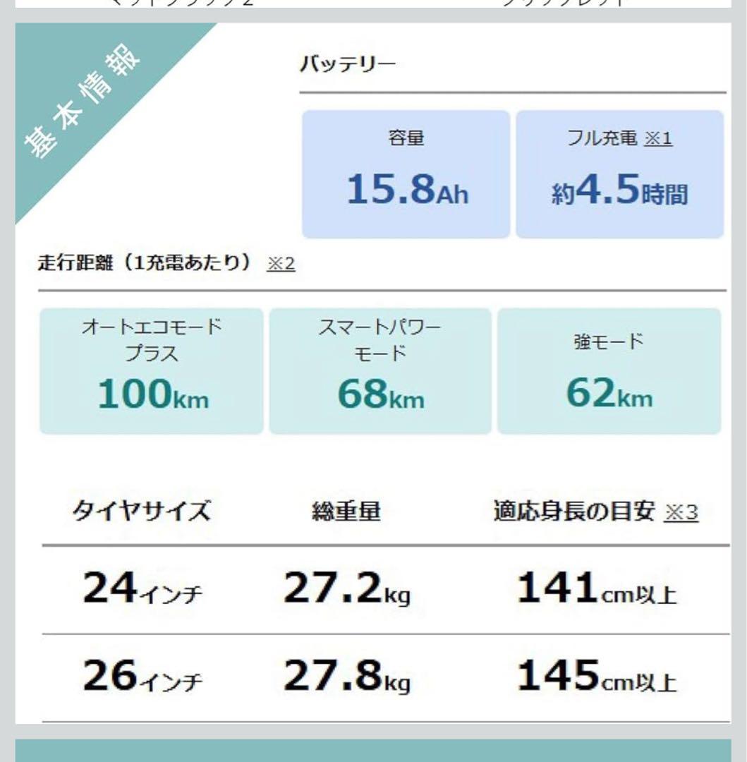 YAMAHA PAS with 26インチ電動アシスト自転車 前カゴ付き