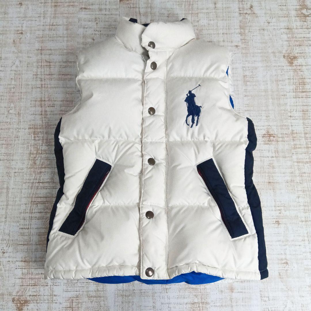 POLO Ralph Lauren ホワイト 白　ダウンベスト　ビックポニー刺繍