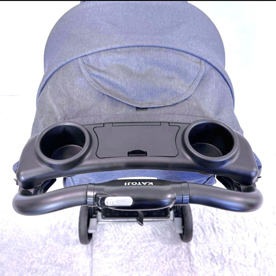 【未使用級】カトージ 二人でゴーDX 二人乗り ベビーカー デニム 付属品完備