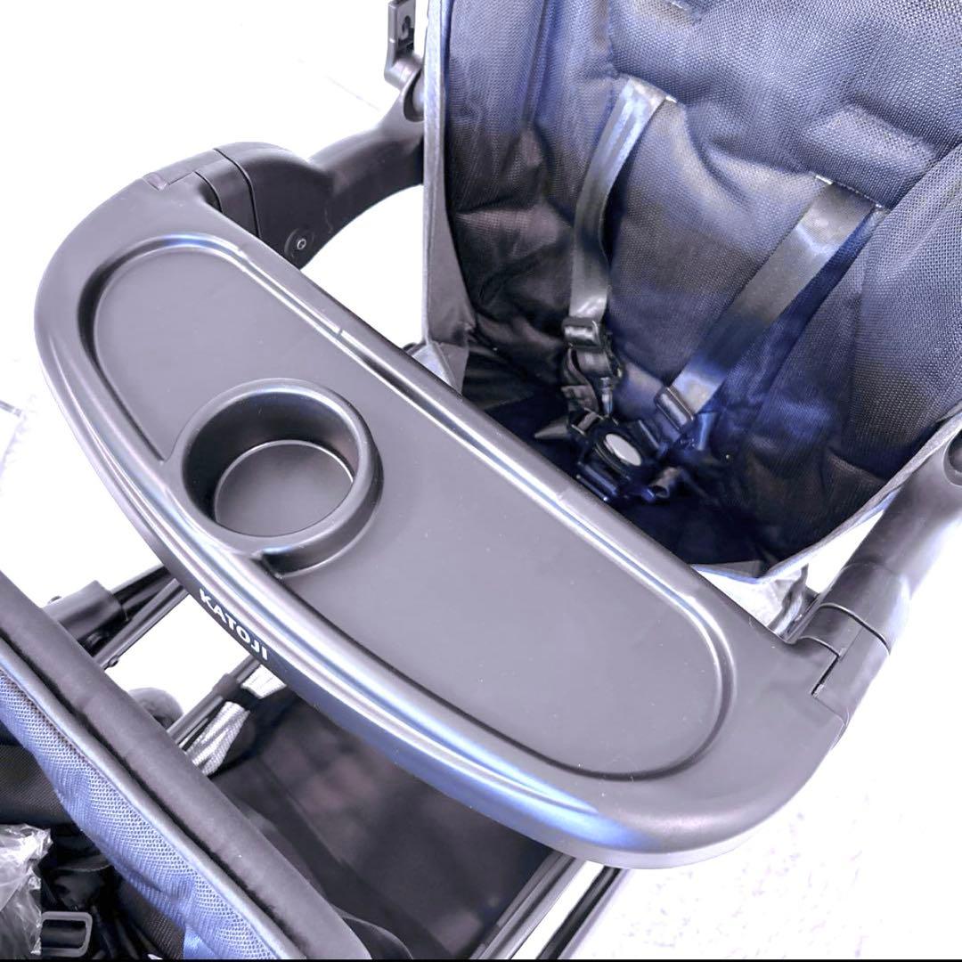 【未使用級】カトージ 二人でゴーDX 二人乗り ベビーカー デニム 付属品完備