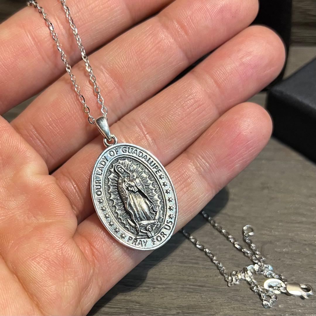 3D(立体)彫刻マリアメダルネックレス｜Silver925｜シルバー925