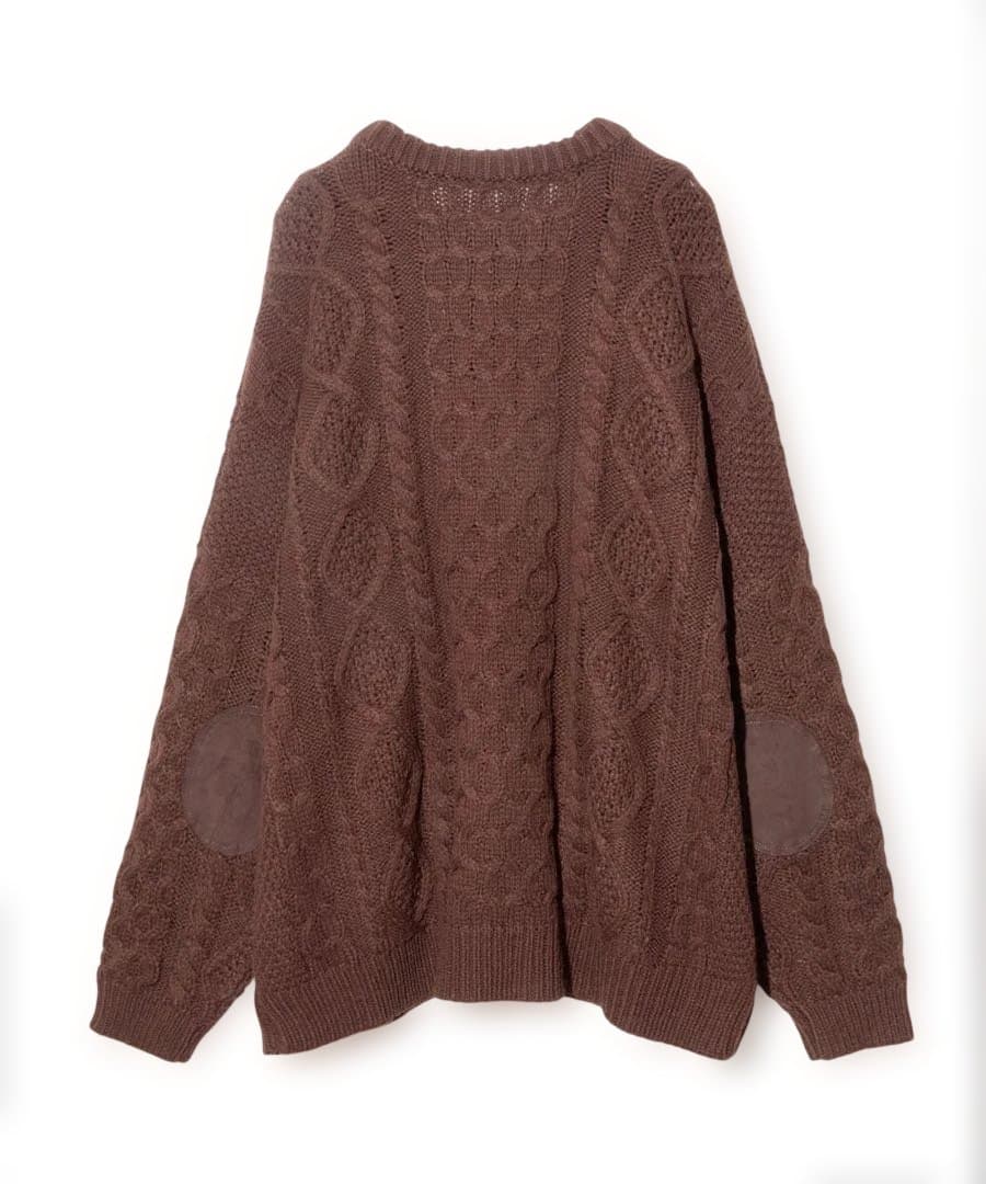 Adeダークブラウン ケーブルニット 長袖