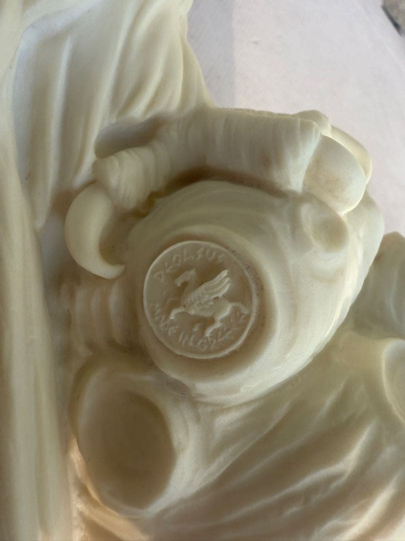 【ギリシャ製／人工大理石】フクロウの置物 ペガサス刻印 大型 30cm