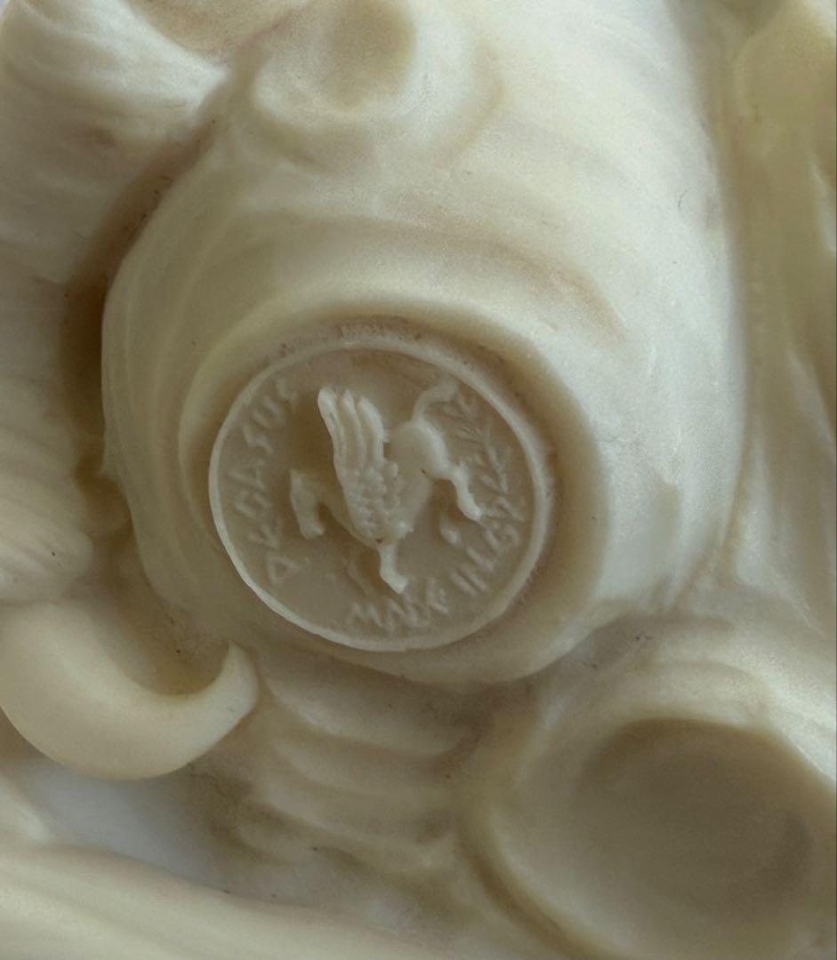 【ギリシャ製／人工大理石】フクロウの置物 ペガサス刻印 大型 30cm