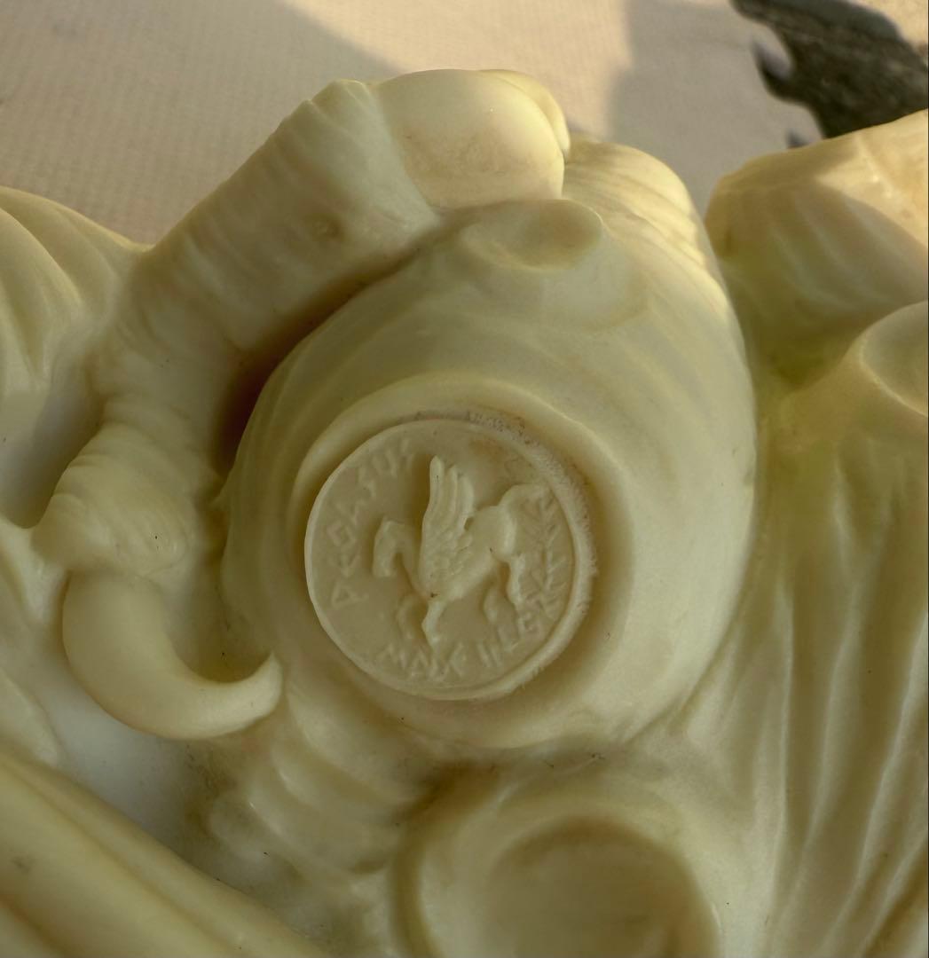 【ギリシャ製／人工大理石】フクロウの置物 ペガサス刻印 大型 30cm