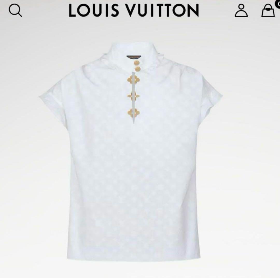 【超美品】箱あり　Louis Vuitton フリルブラウス ホワイト　38