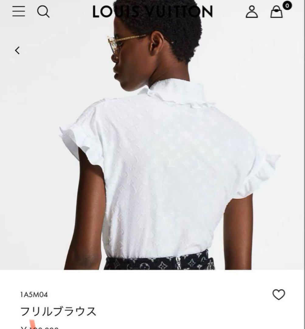 【超美品】箱あり　Louis Vuitton フリルブラウス ホワイト　38