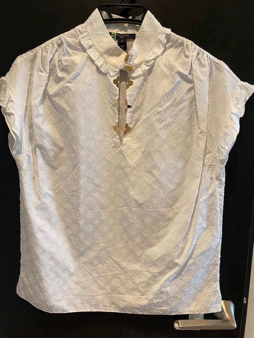 【超美品】箱あり　Louis Vuitton フリルブラウス ホワイト　38