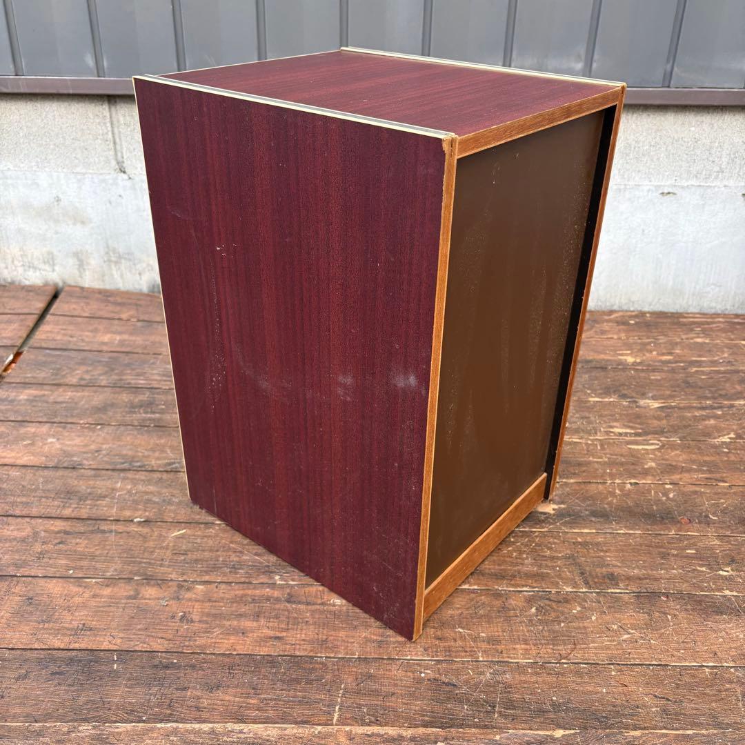 C1 昭和レトロ レトロポップ 木製ミニチェスト 丸型取っ手 5段 古家具古道具