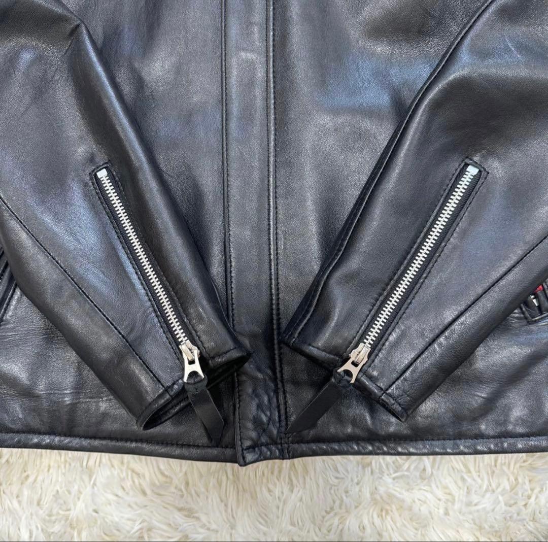 極美品✨Schott　ショット　ライダースジャケット　レザー　L　羊革　シングル