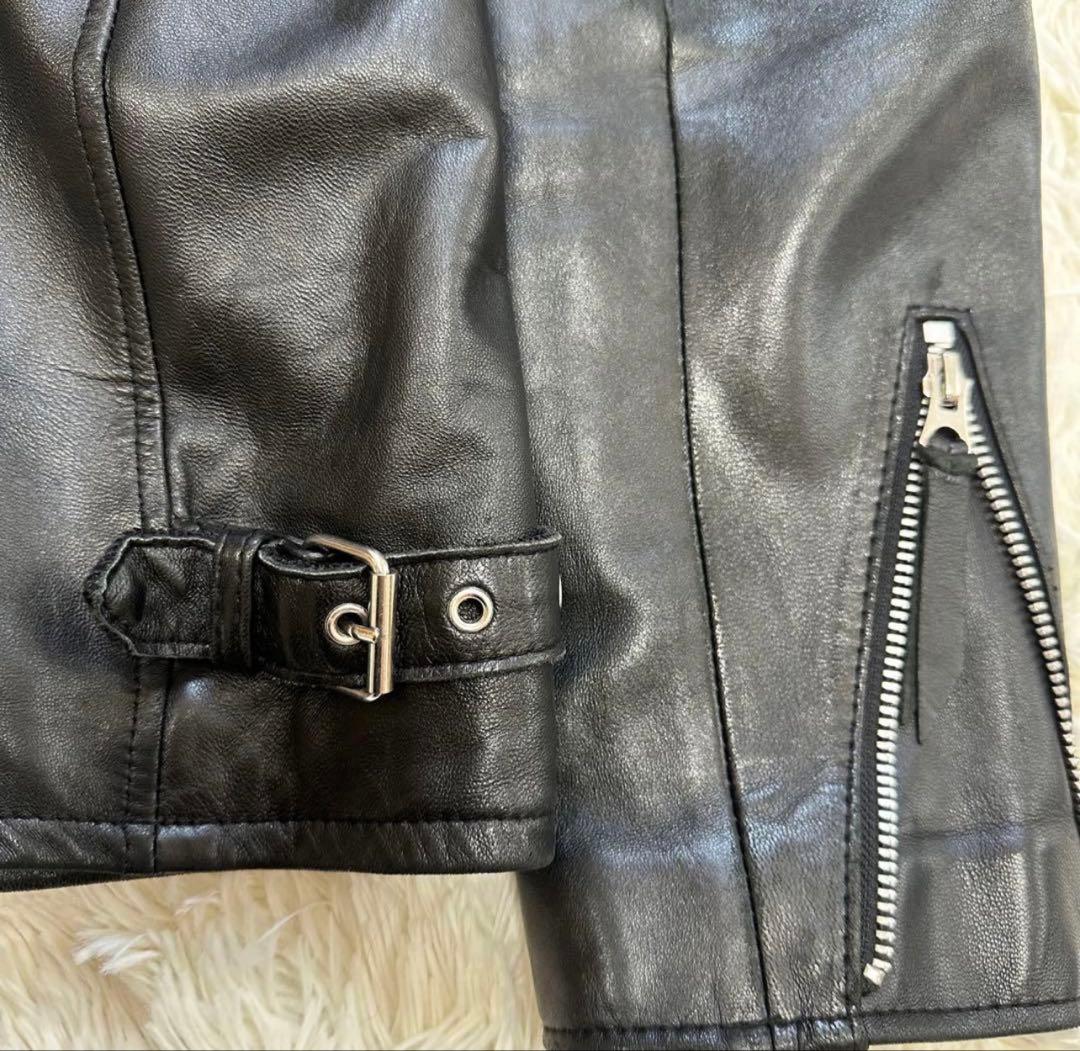 極美品✨Schott　ショット　ライダースジャケット　レザー　L　羊革　シングル