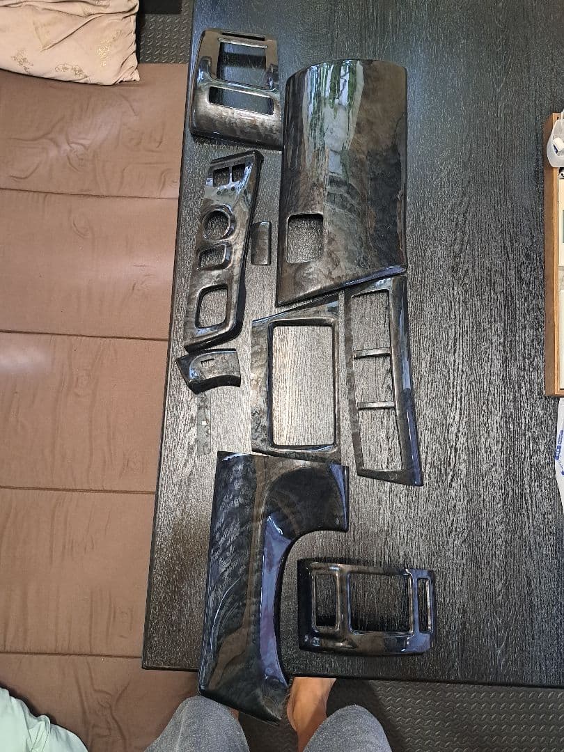 プリウスα黒木目インテリアパネル10枚セット