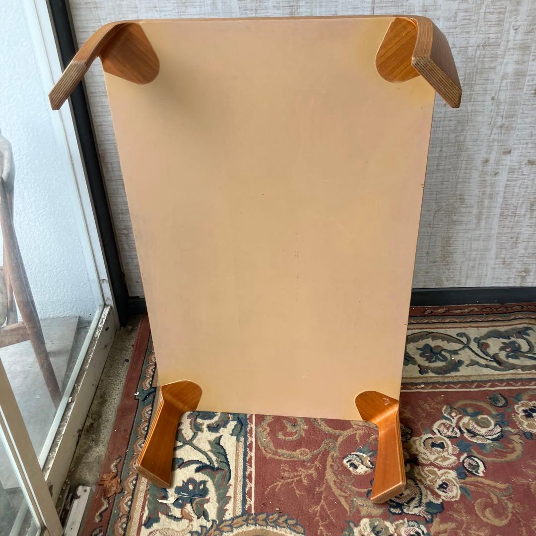 昭和レトロ プライウッド 大型座卓 曲げ木 ローテーブル 木製センターテーブル