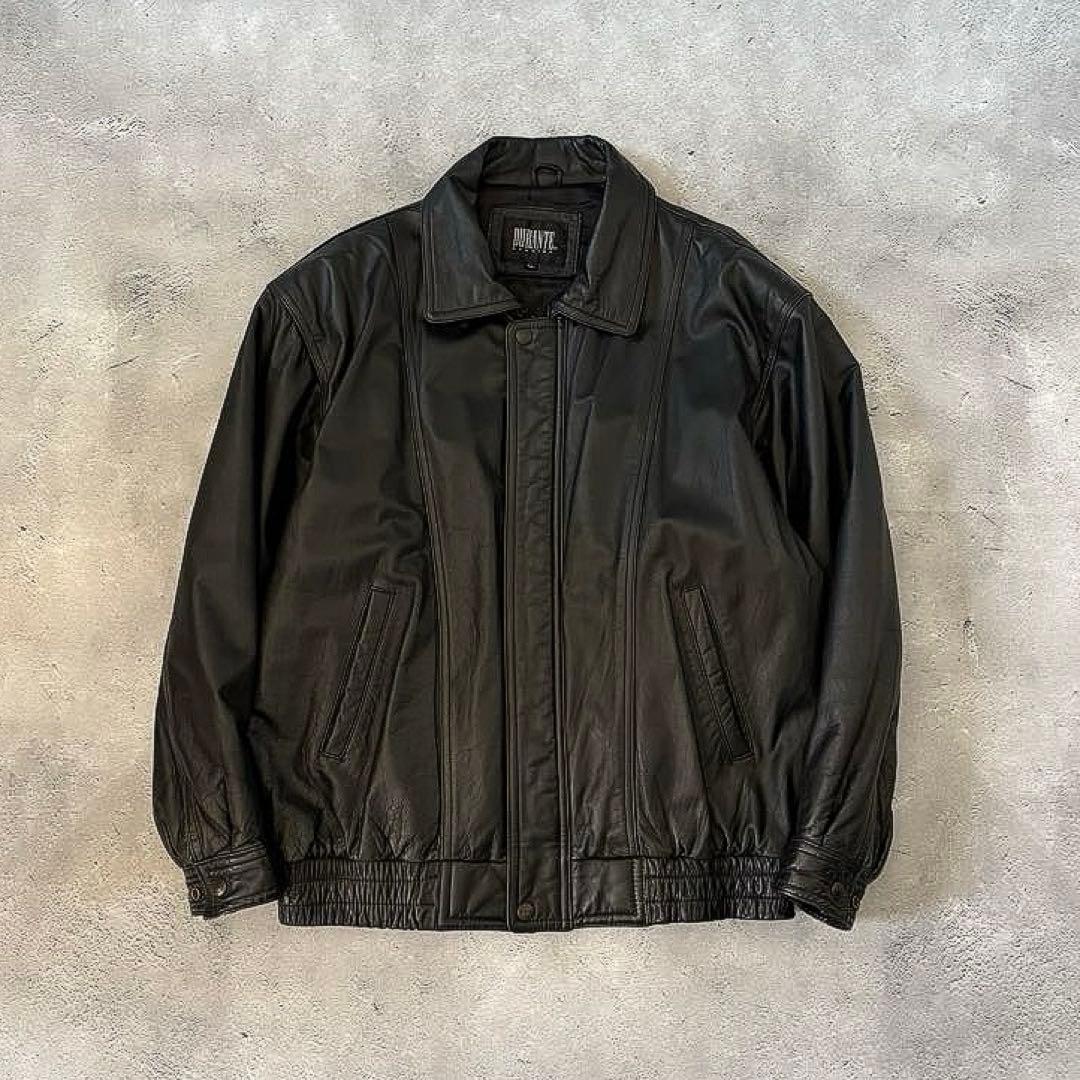 Vintage 80〜90s real leather jacket 牛革 短丈