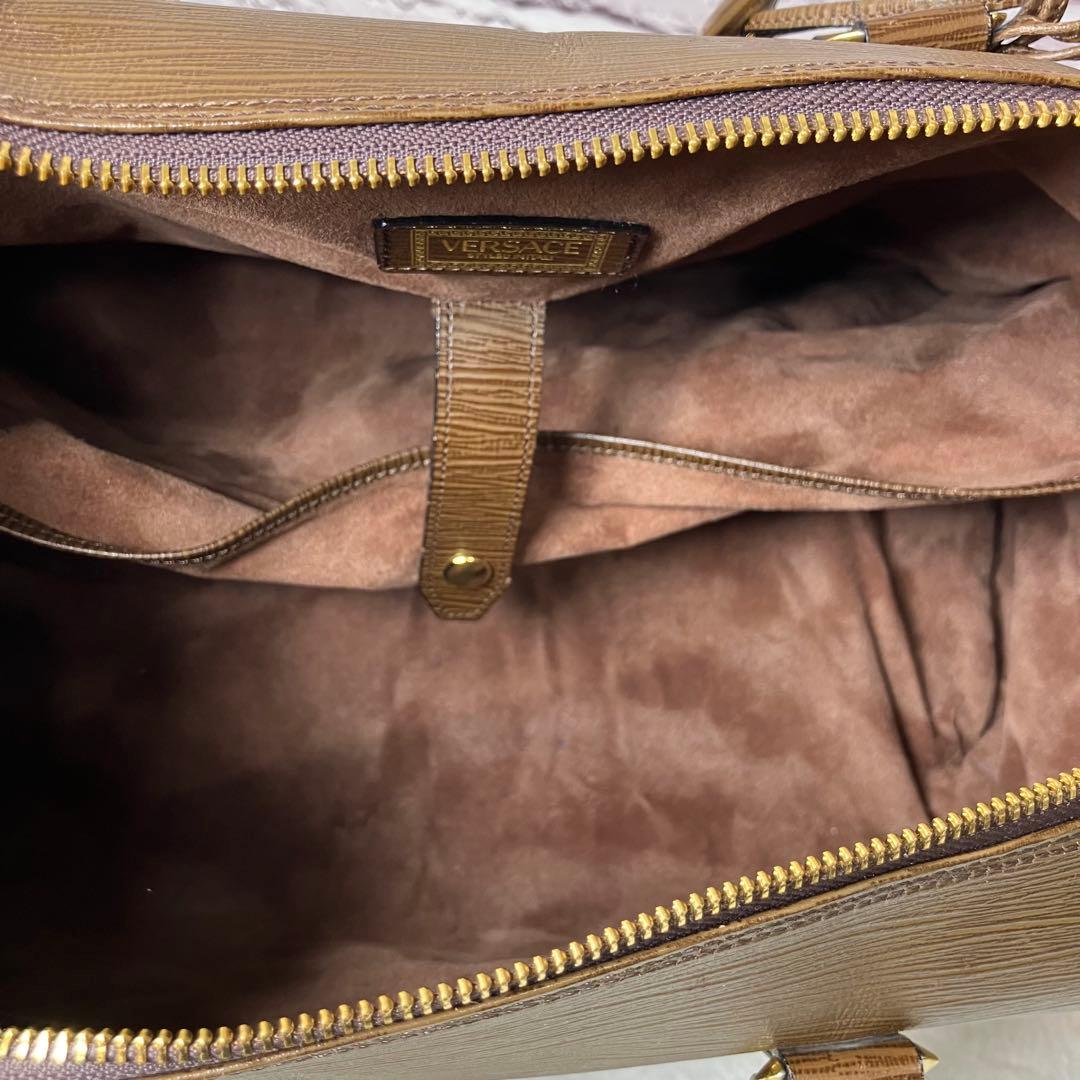 VERSACE✨サンバースト オールレザー 本革 2way ボストンバッグ