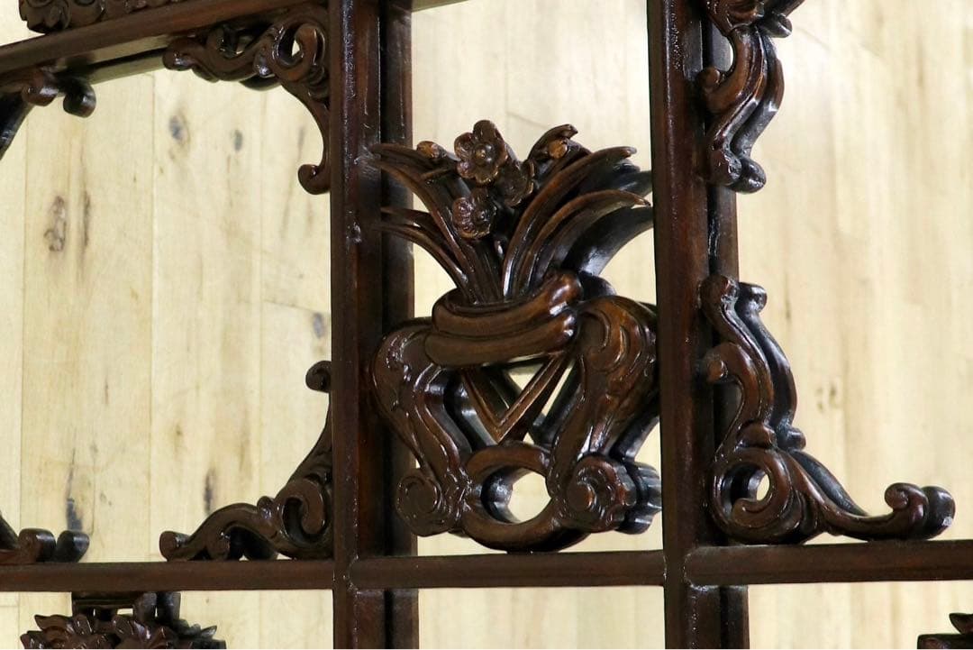 GMHK836G○中国アンティーク ウォールミラー 木製 古材 鏡 壁掛けミラ