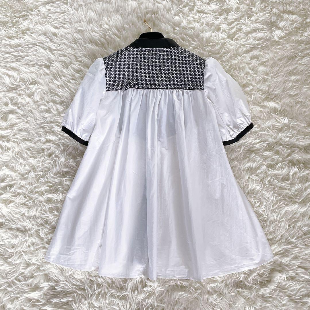 希少✨【ユナイテッドアローズ】エンブロイダリー コンビ ショートスリーブブラウス