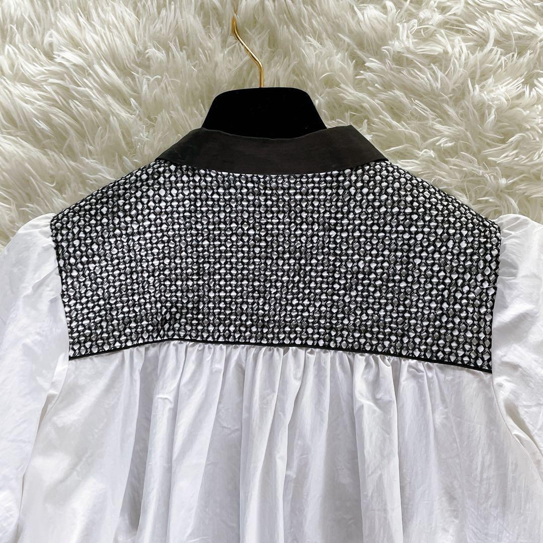 希少✨【ユナイテッドアローズ】エンブロイダリー コンビ ショートスリーブブラウス