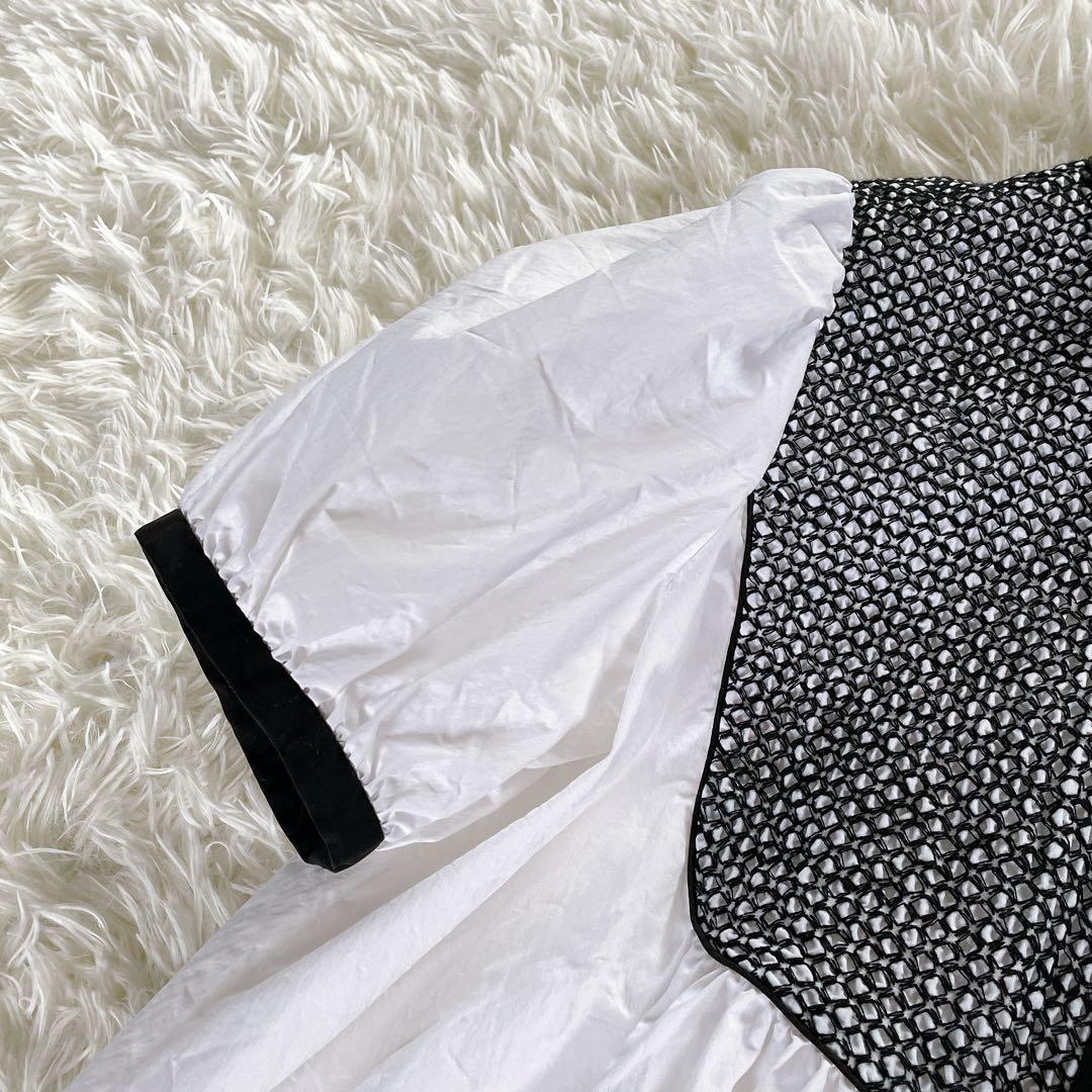 希少✨【ユナイテッドアローズ】エンブロイダリー コンビ ショートスリーブブラウス