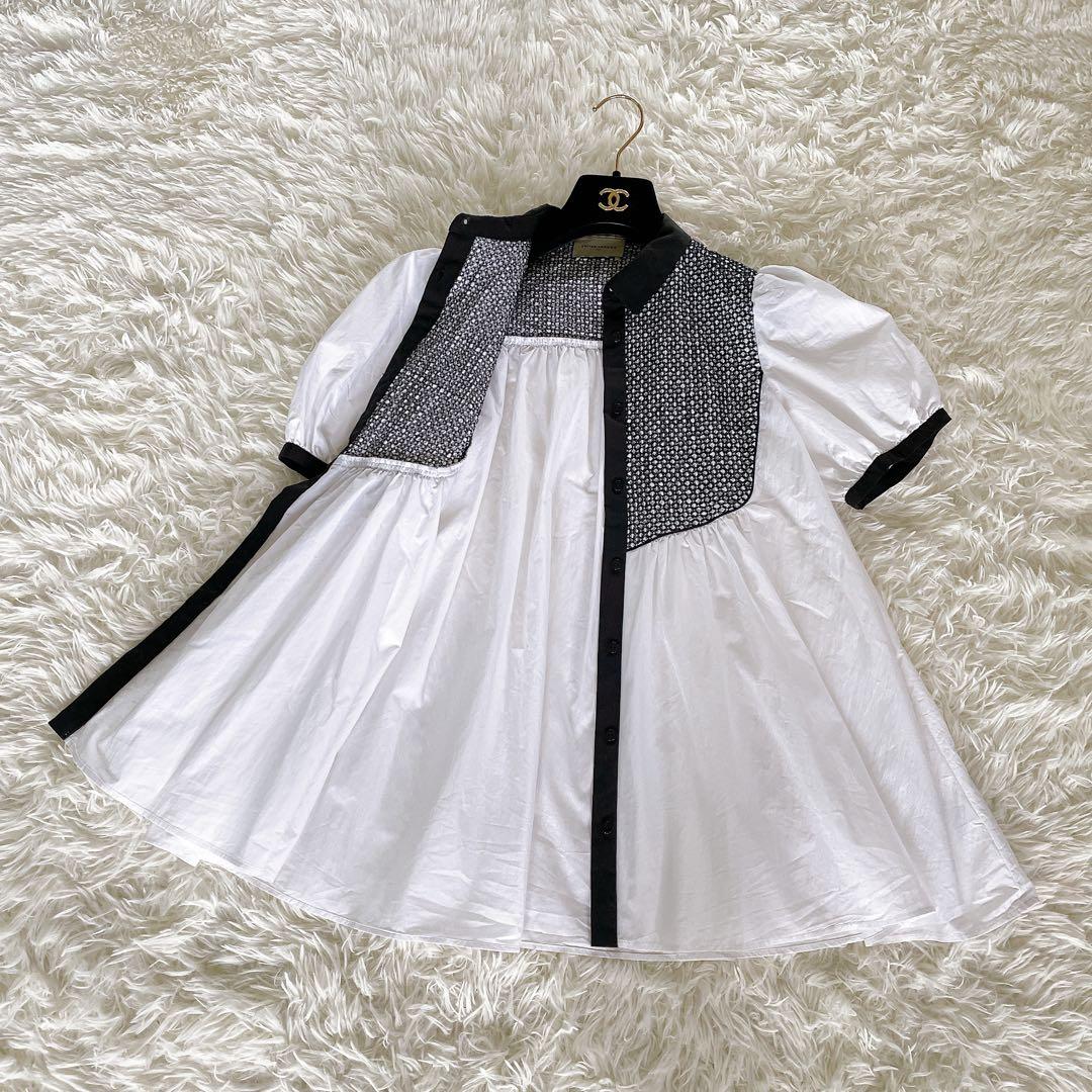 希少✨【ユナイテッドアローズ】エンブロイダリー コンビ ショートスリーブブラウス