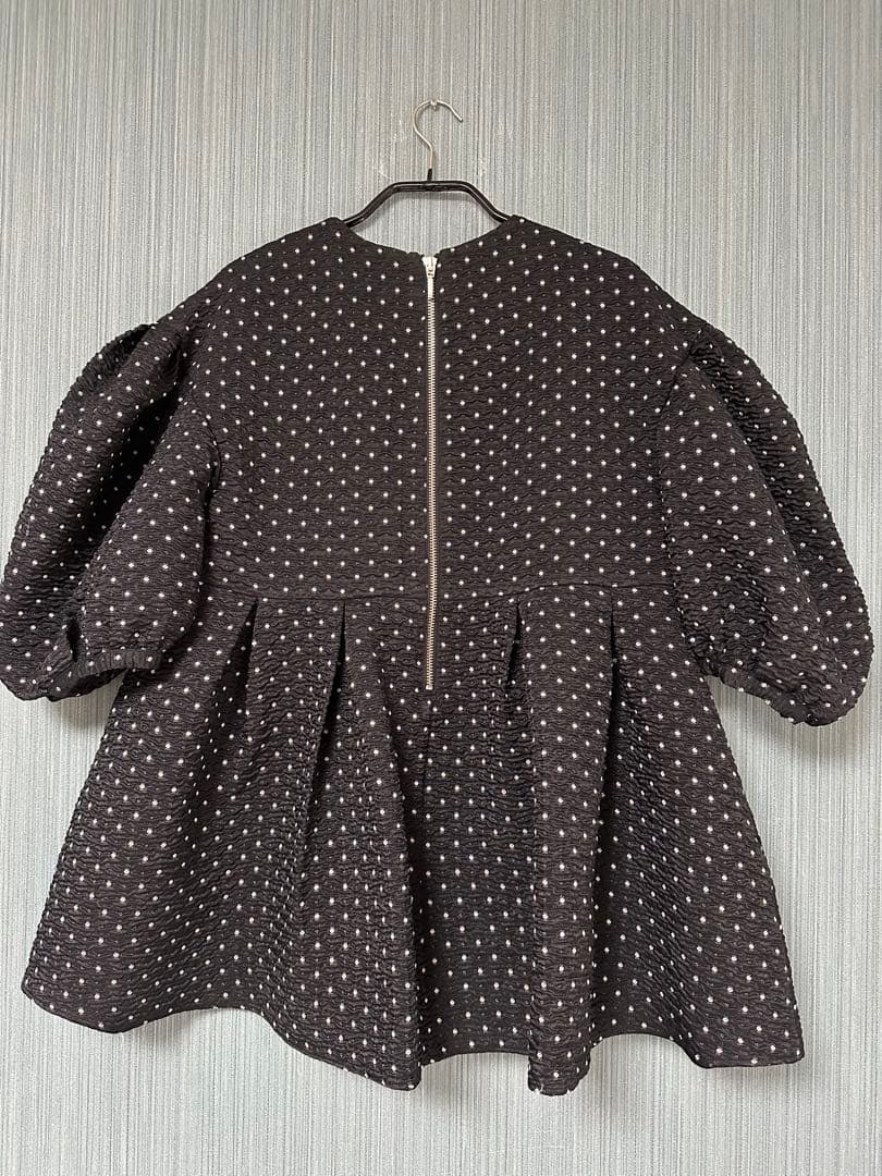 Bluelea ブルレア ドットジャガードブラウス ブラック