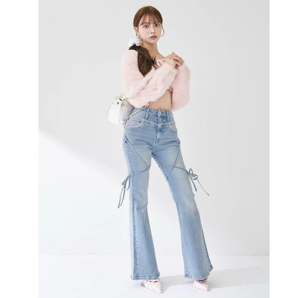 Darich新品タグ付き ダーリッチ ピコレースハイウエストフレアデニム XS