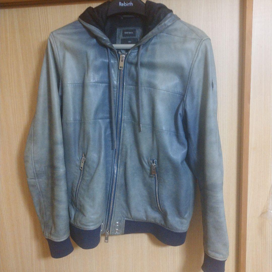 DIESEL フード付きレザーパーカー