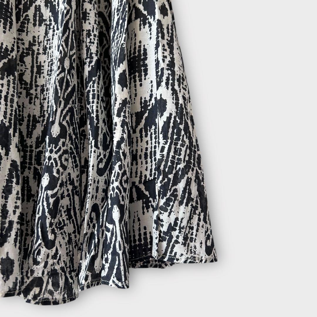 たまごジャーナルスタンダード　インドコットン　綿　フレアスカート　総柄