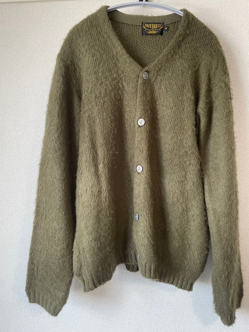 UNIVERD72 モヘアカーディガン オリーブ グリーン