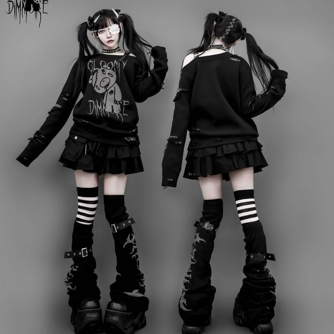 GLOOMY×DimMoire グル～ミ～いたずらニットBlack Mサイズ