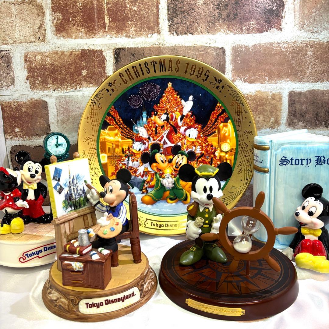 ディズニー置物　陶器　皿　砂時計　オルゴール ミッキーマウス　ミニー　まとめ売り