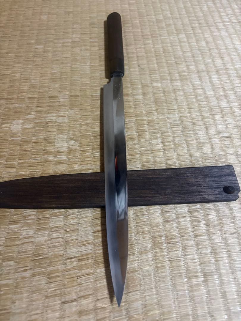 義成作　刺身包丁　半鏡面仕立　刃渡り約27㎝