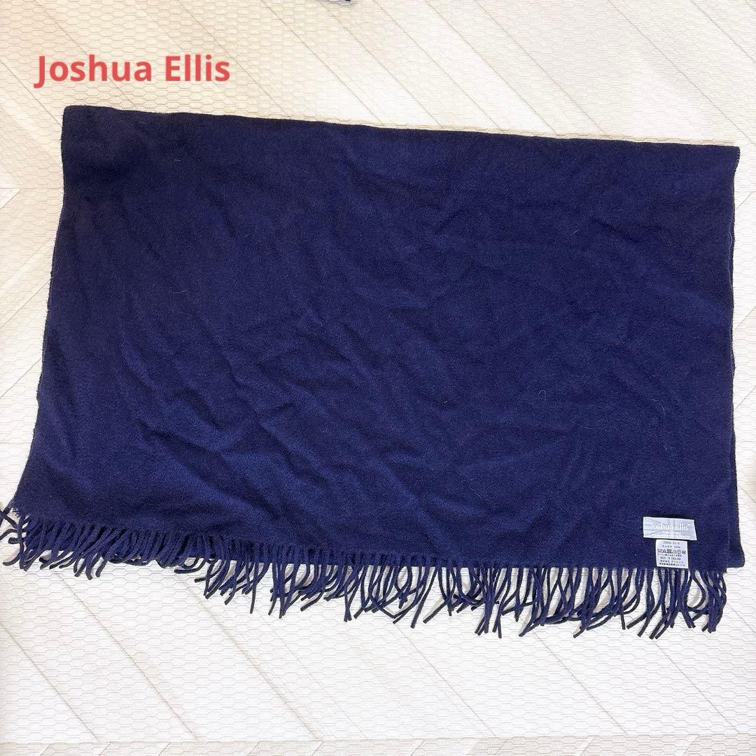 Joshua Ellis ネイビー マフラー カシミヤ 100%