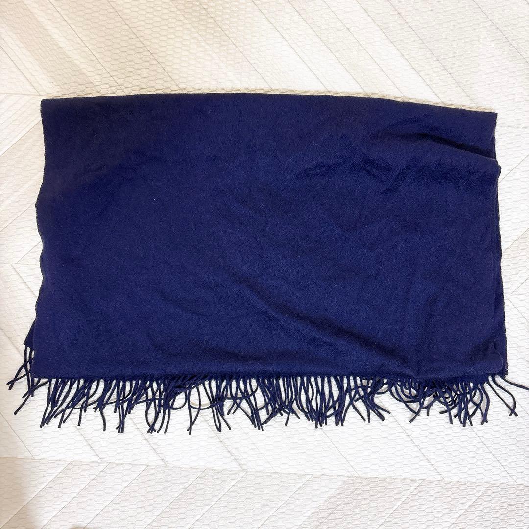 Joshua Ellis ネイビー マフラー カシミヤ 100%